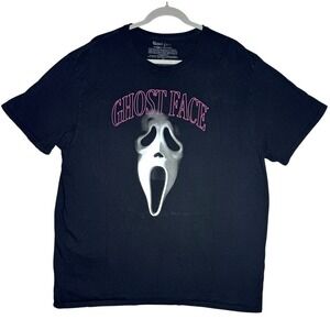 Ghost Face‎ Shirt Mens 2XL XXL Black Short Sleeve Horror Scream Movie